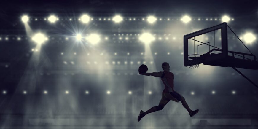 Basketball Player showing his skills
